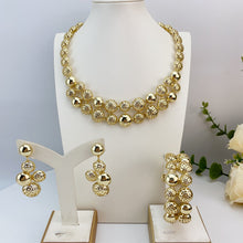 Load image into Gallery viewer, Gold Beaded Statement Jewelry Set
