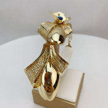 Load image into Gallery viewer, Luxury 18k Gold Plated Mesh Set with Blue Rhinestone