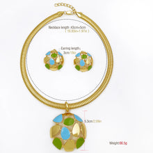 Load image into Gallery viewer, 18k Gold Plated Choker Earrings And Necklace Set