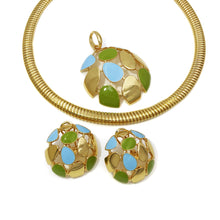 Load image into Gallery viewer, 18k Gold Plated Choker Earrings And Necklace Set