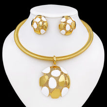 Load image into Gallery viewer, 18k Gold Plated Choker Earrings And Necklace Set