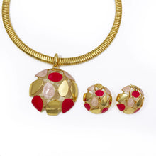 Load image into Gallery viewer, 18k Gold Plated Choker Earrings And Necklace Set