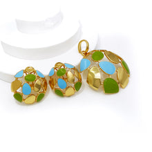 Load image into Gallery viewer, 18k Gold Plated Choker Earrings And Necklace Set