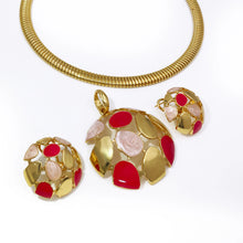 Load image into Gallery viewer, 18k Gold Plated Choker Earrings And Necklace Set