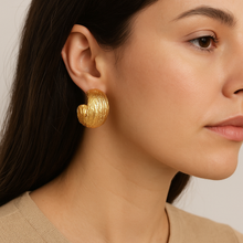 Load image into Gallery viewer, 18K gold plated Stainless steel "Sophisticated" earrings