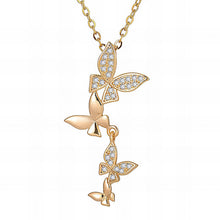 Load image into Gallery viewer, 18K gold plated Stainless steel "Butterflies" necklace