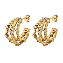 Load image into Gallery viewer, 18K gold plated Stainless steel "Steezy" earrings