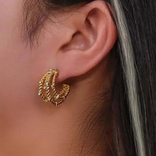 Load image into Gallery viewer, 18K gold plated Stainless steel "Steezy" earrings
