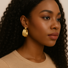 Load image into Gallery viewer, 18K gold plated Stainless steel "Wow" earrings