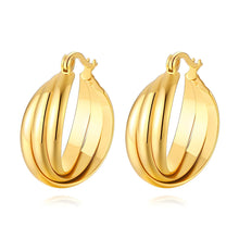 Load image into Gallery viewer, 18K gold plated Stainless steel "Wow" earrings