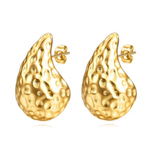 Load image into Gallery viewer, 18K gold plated Stainless steel "Teardrops" earrings