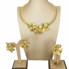 Load image into Gallery viewer, 24k Gold plated Floral Italian Jewelry Set
