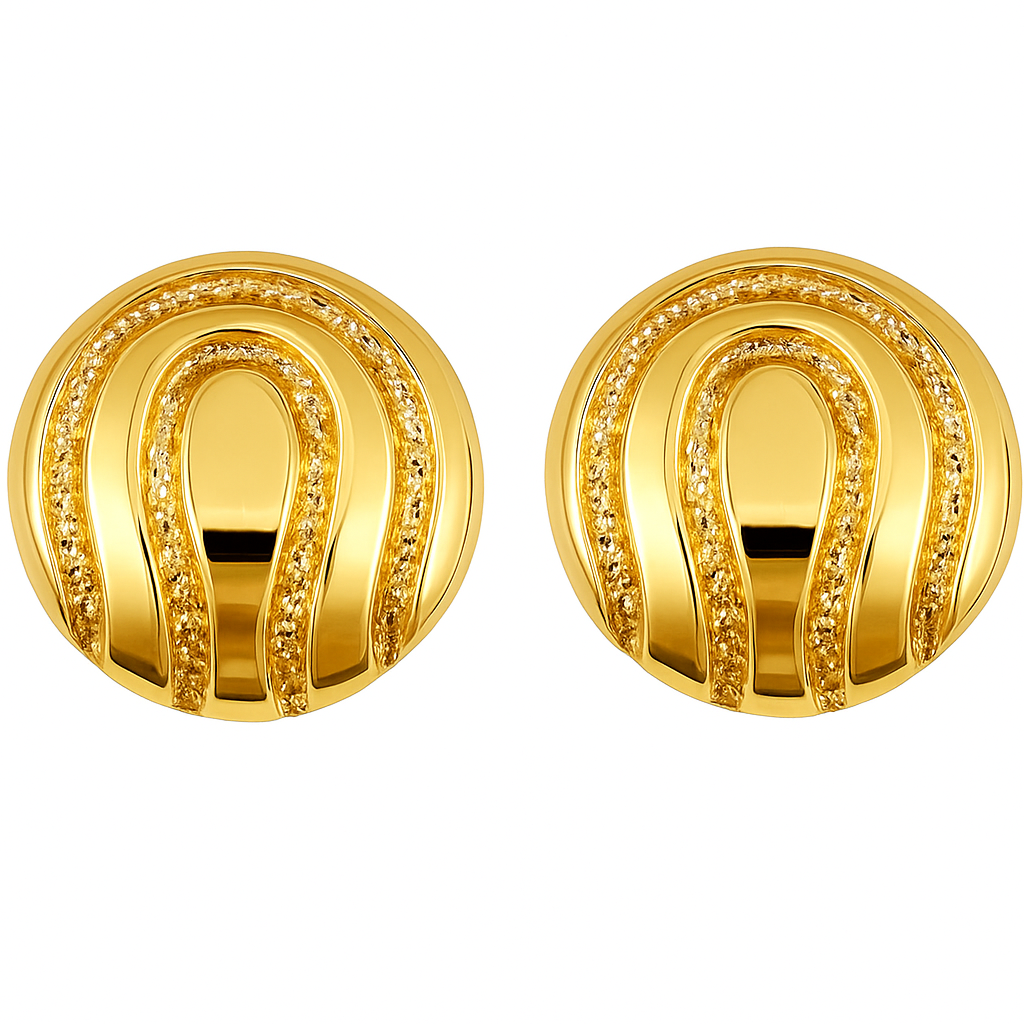 Elegant Gold-Tone Clip-On Earrings with Crystal Accents