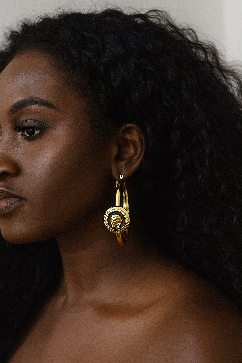 Medusa Gold Hoop Earrings