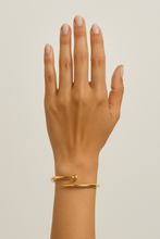 Load image into Gallery viewer, Nail-Inspired Gold Bangle | Modern Luxury Bracelet
