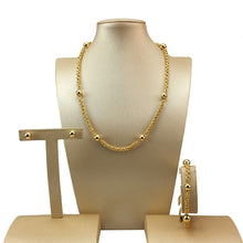 Load image into Gallery viewer, Gold Beaded Chain Jewelry Set
