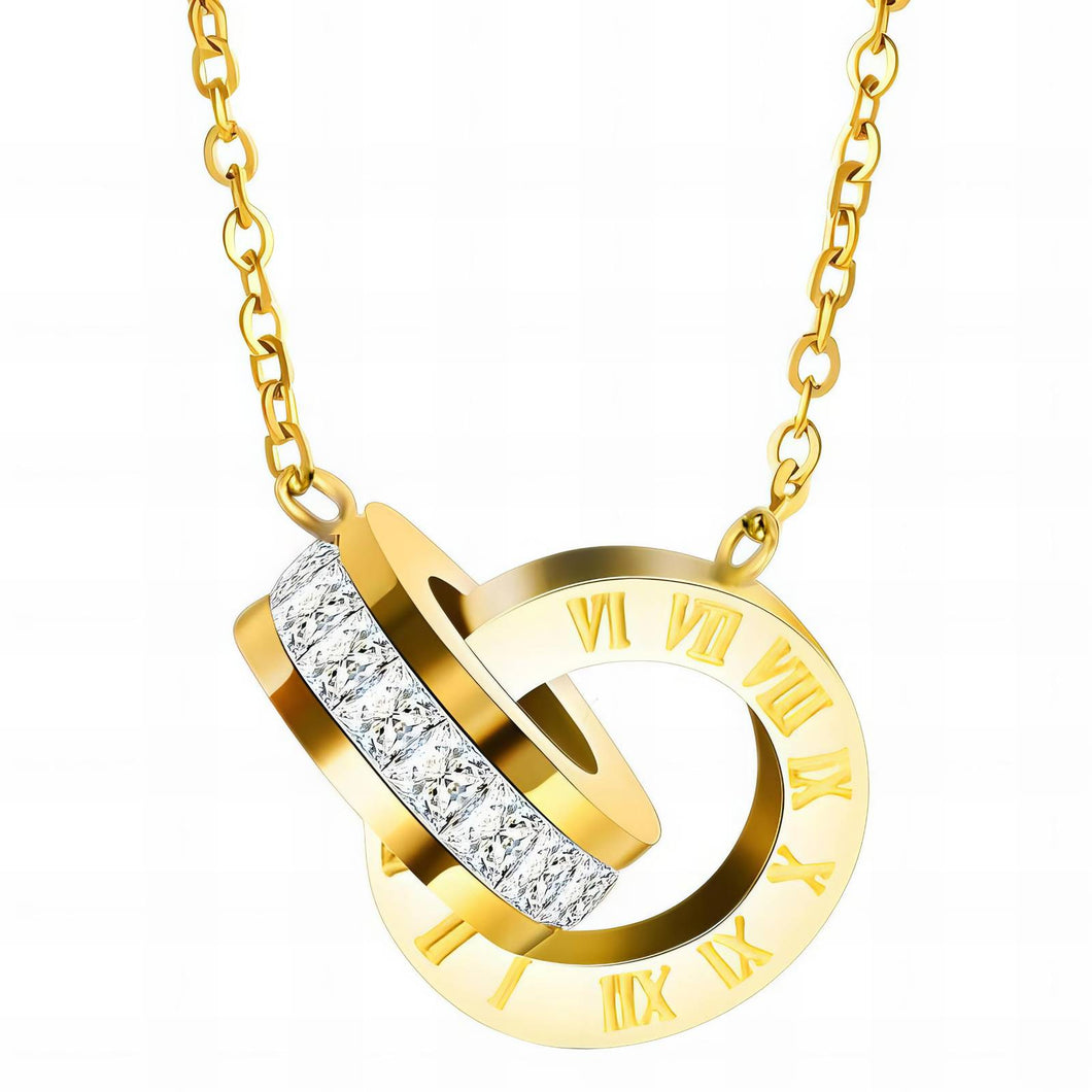 18k Gold plated Stainless steel ''Rings'' necklace