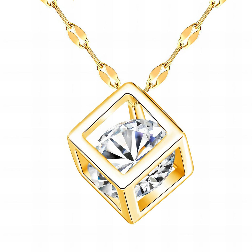 18k Gold plated Stainless steel 3D necklace