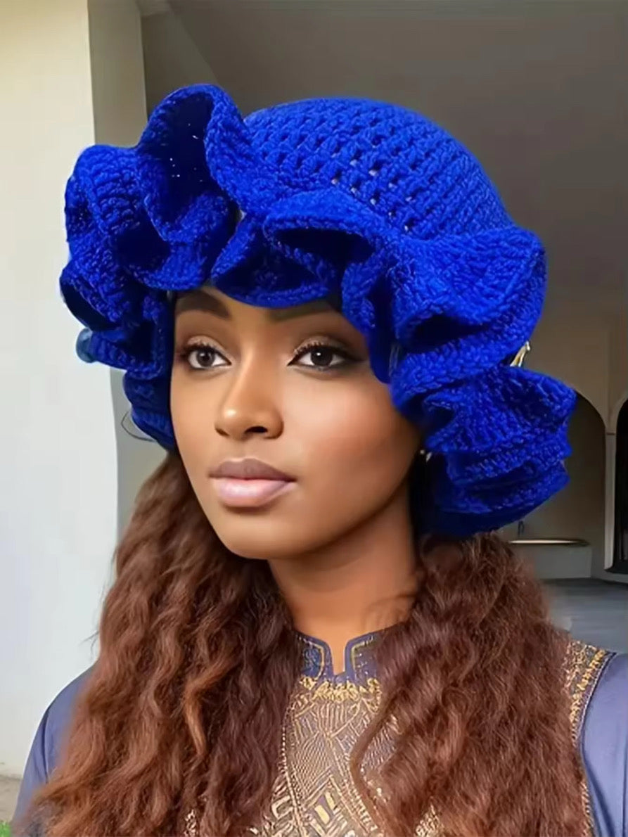 Ruffle Bucket Hat- Royal Blue